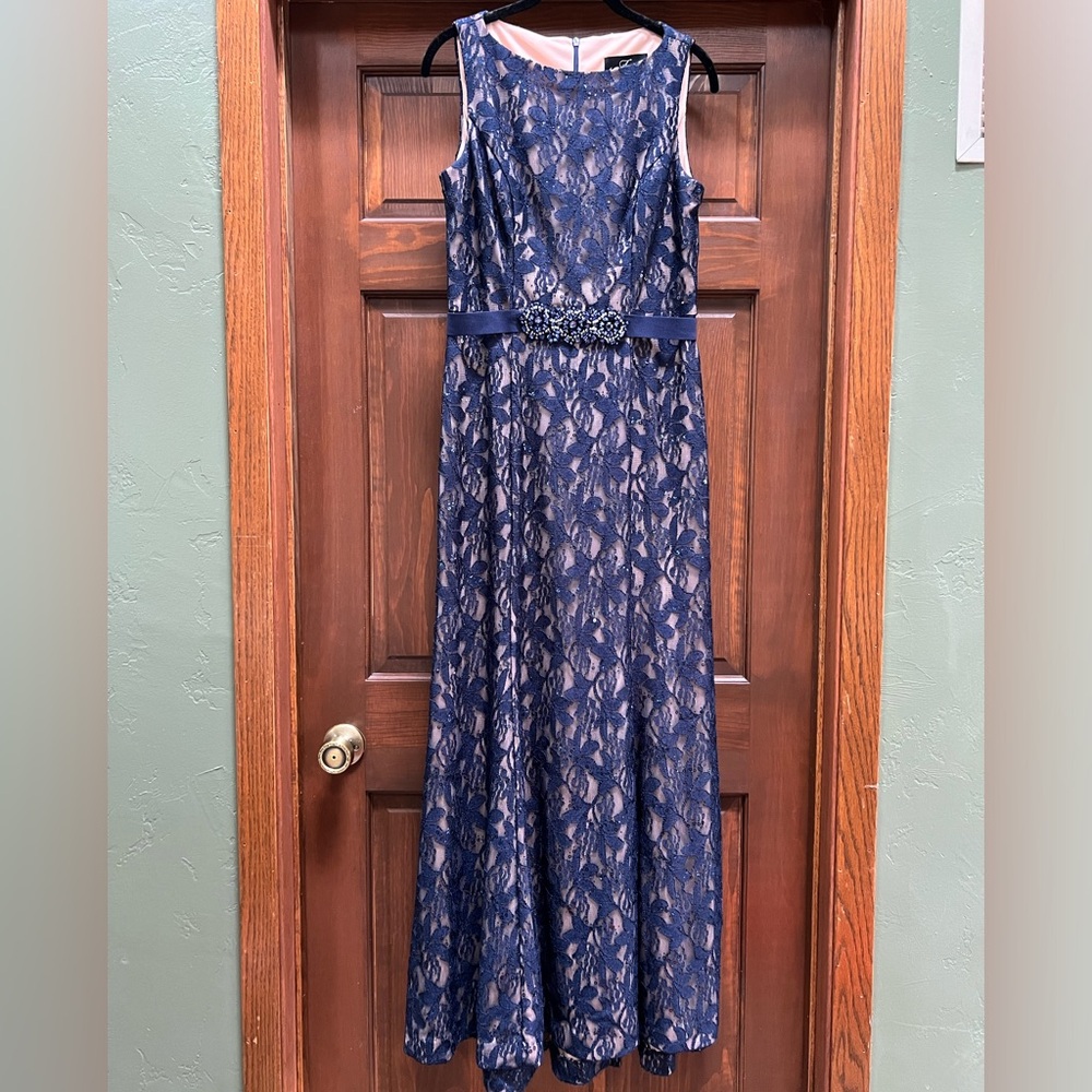 Navy Lace Formal Dress